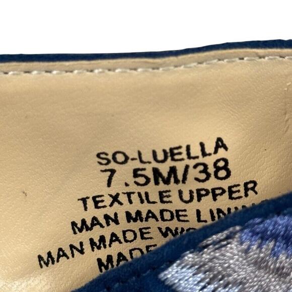 Sole Society Luella Womens Navy Blue Embroidered Floral Cross Sandals Heels 7.5 - Picture 16 of 16